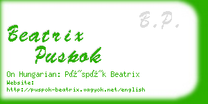 beatrix puspok business card